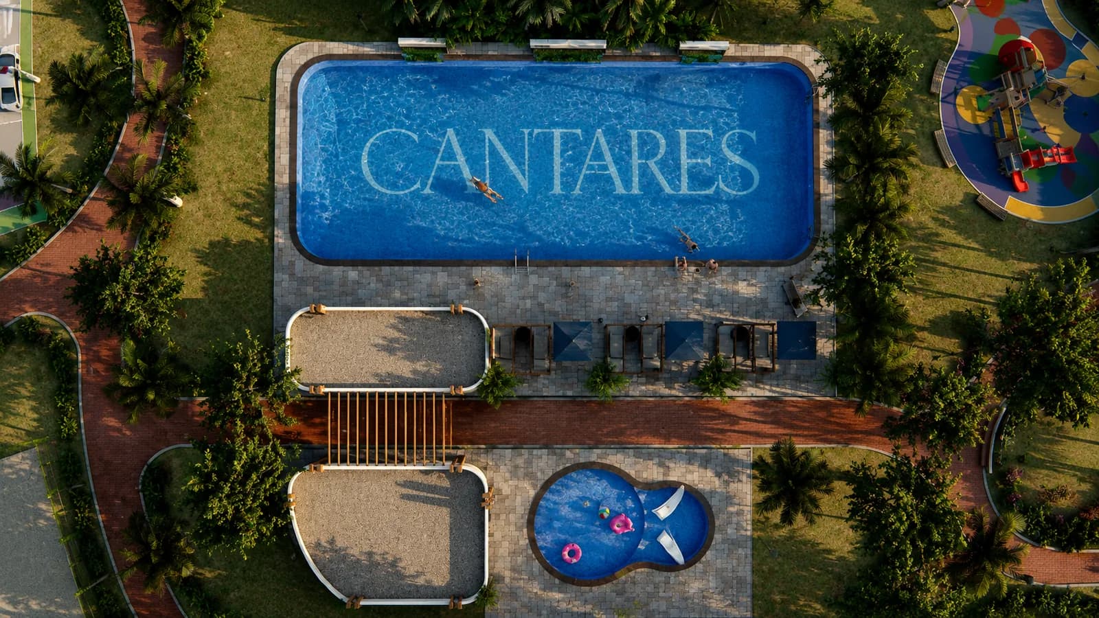 Piscinas proyectadas dentro de las áreas sociales